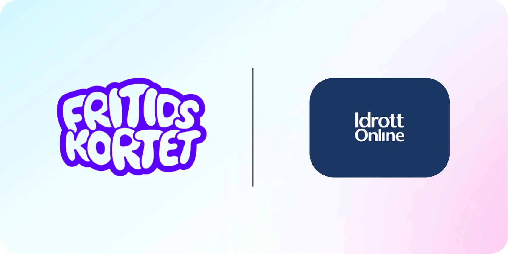 Fritidskortets logotyp och IdrottOnlines logotyp sida vid sida