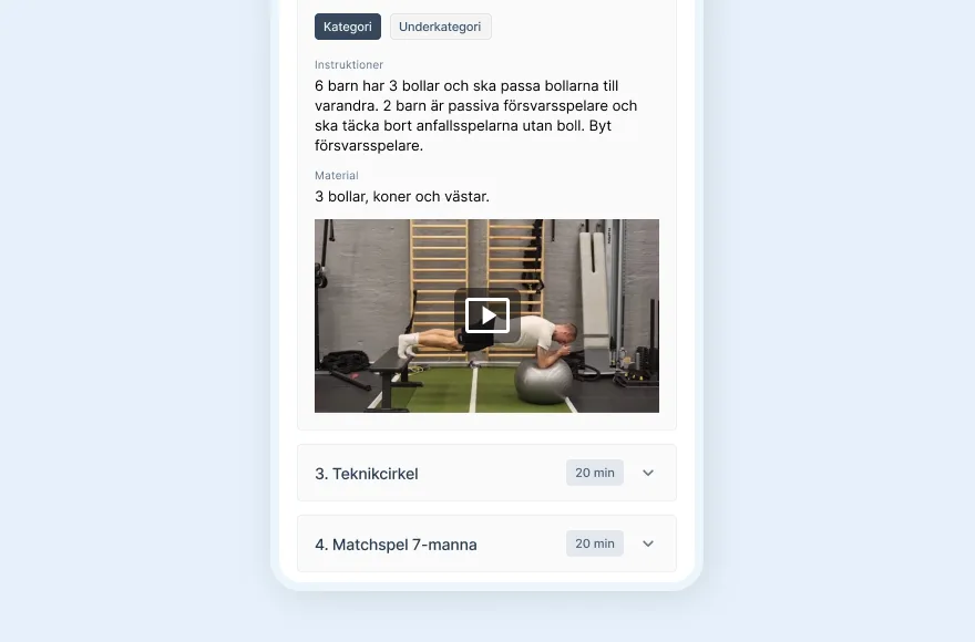 Produktnytt: Teknikuppdatering, nya rollkategorier i IDOL video i Träningsplanering