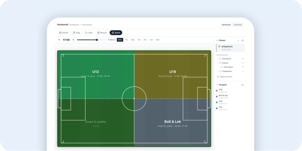 Schemaläggning i Sportadmin - hela terminen i en översikt